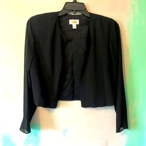 Talbots sheer sleeve open jacket